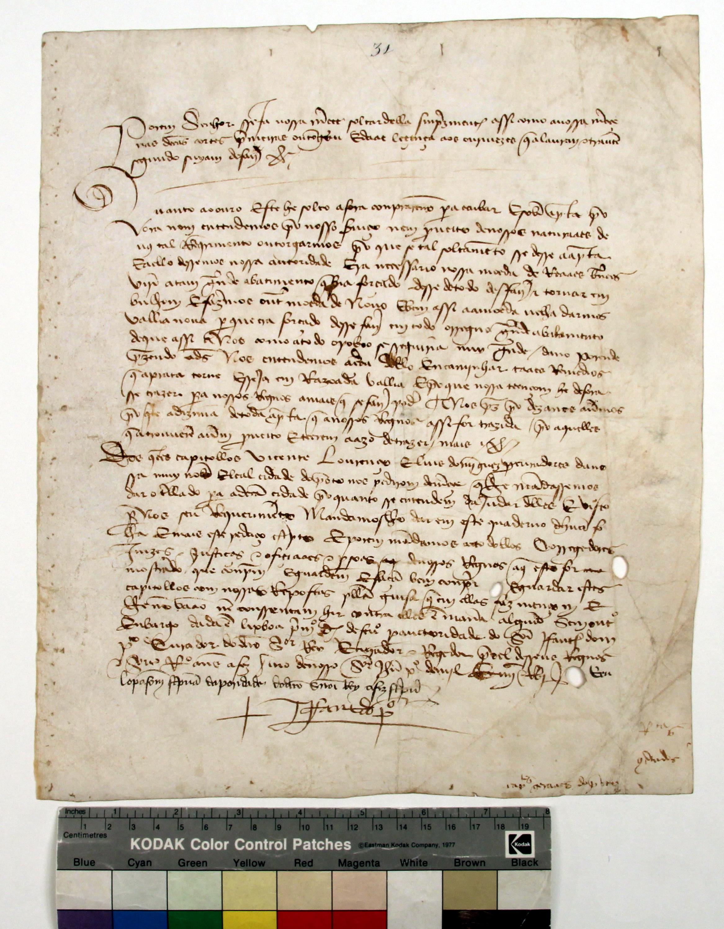 [Carta do Infante D. Pedro, regedor do Reino em nome de D. Afonso V, com o traslado de alguns capítulos gerais apresentados nas Cortes de Lisboa (1446)]