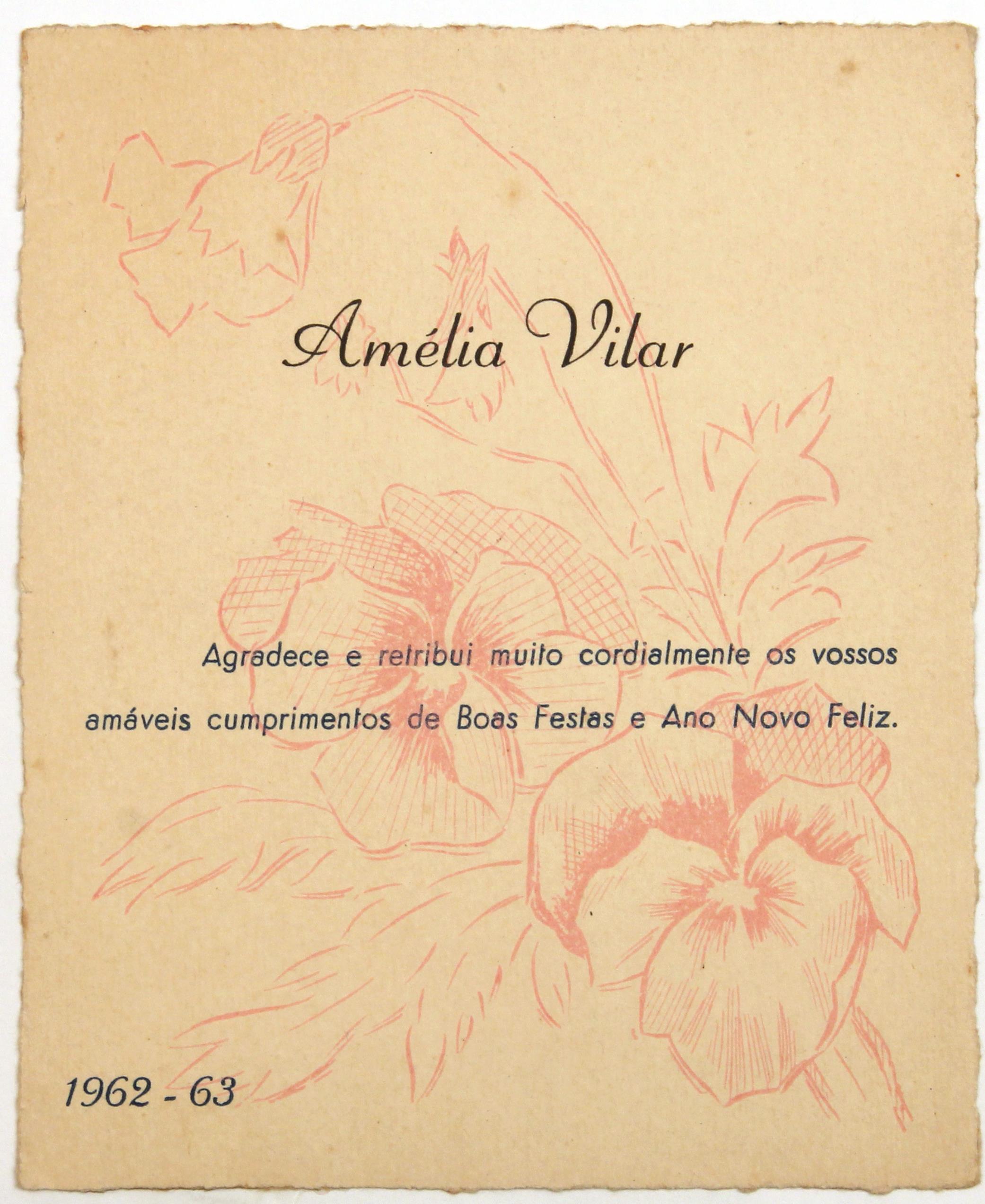 Cruz Caldas e a poetisa Amélia Vilar : [cartão de Boas Festas : 1962-1963]