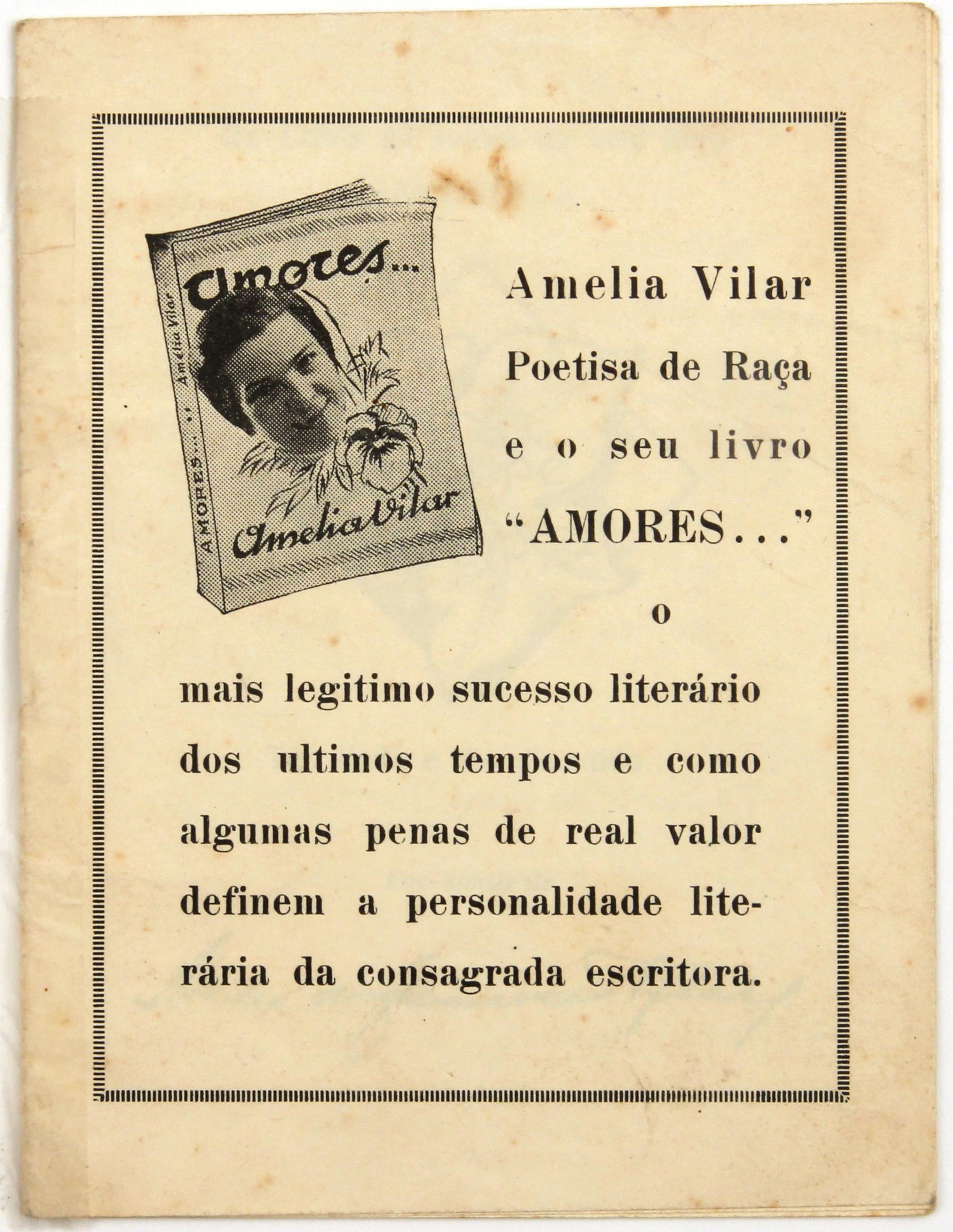 Cruz Caldas e a poetisa Amélia Vilar : Amélia Vilar poetisa de raça e o seu livro "Amores"