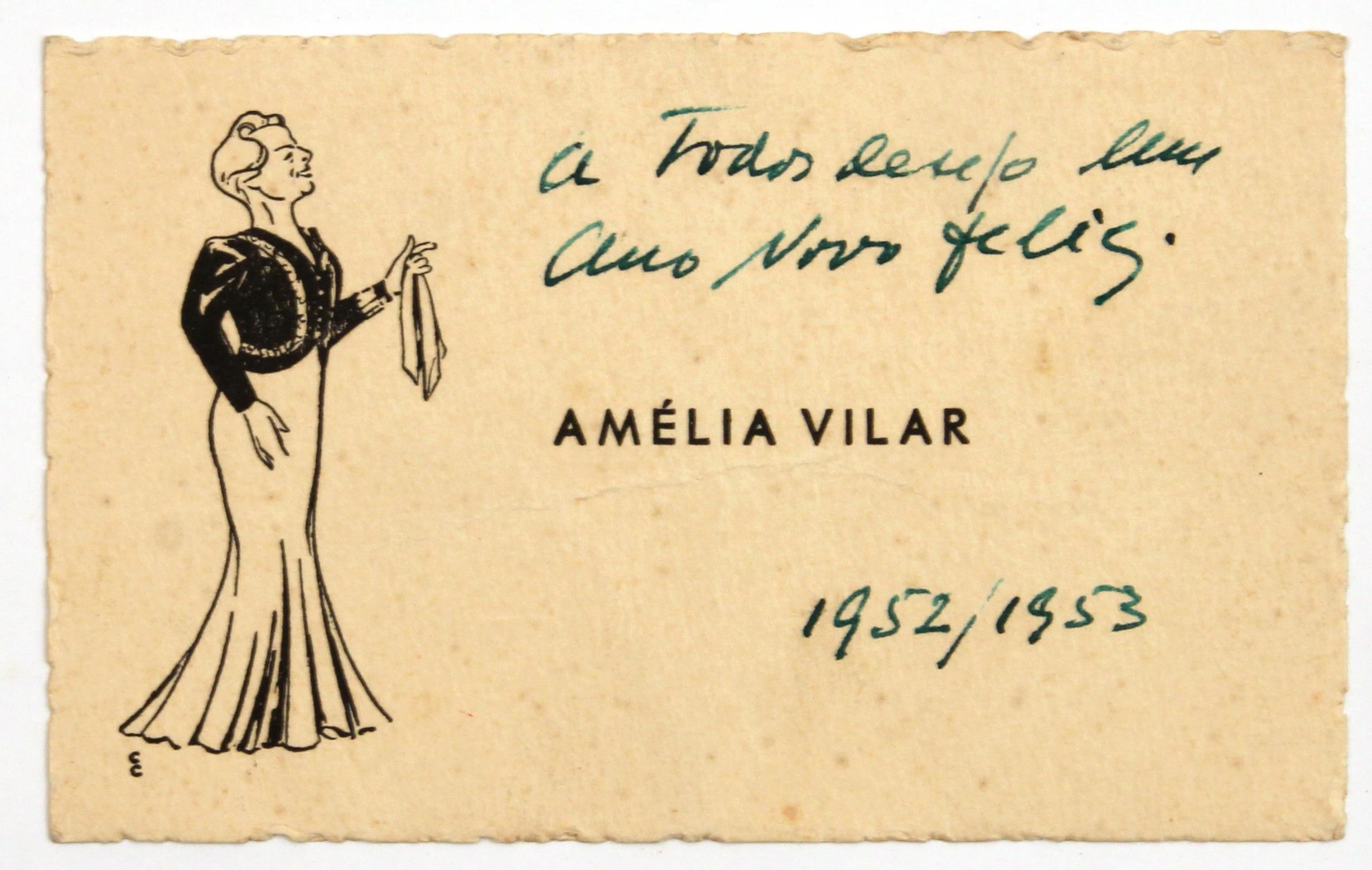 Cruz Caldas e a poetisa Amélia Vilar : [cartão de visita de] Amélia Vilar
