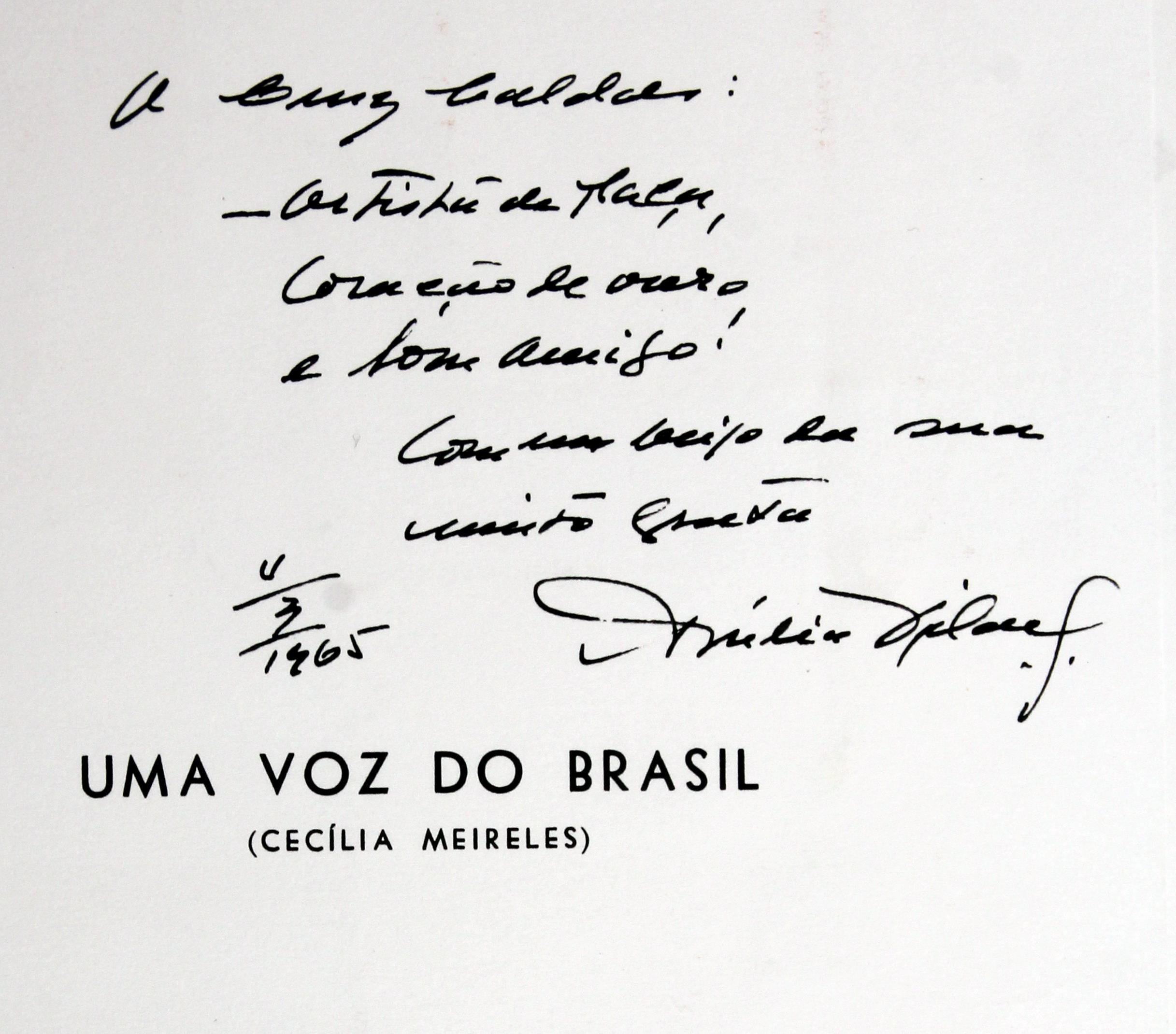 Cruz Caldas e a poetisa Amélia Vilar : «Uma Voz do Brasil (Cecília Meireles» : [folha de rosto]