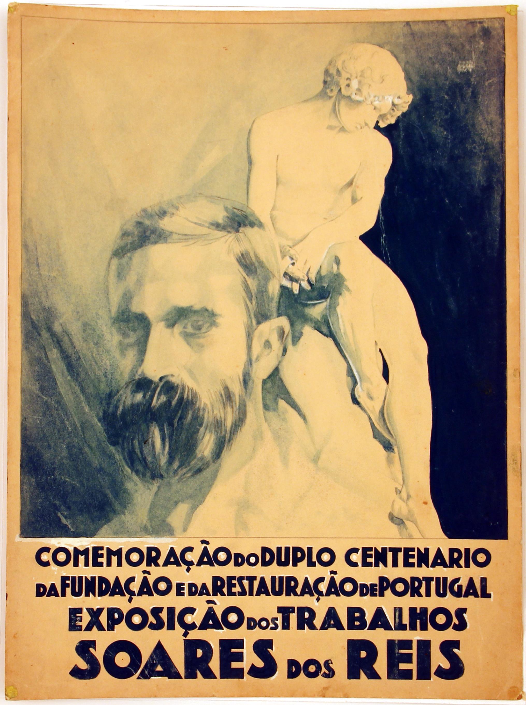 [Estudo para cartaz] : Comemoração do duplo centenário da fundação e da restauração de Portugal : Exposição dos trabalhos Soares dos Reis