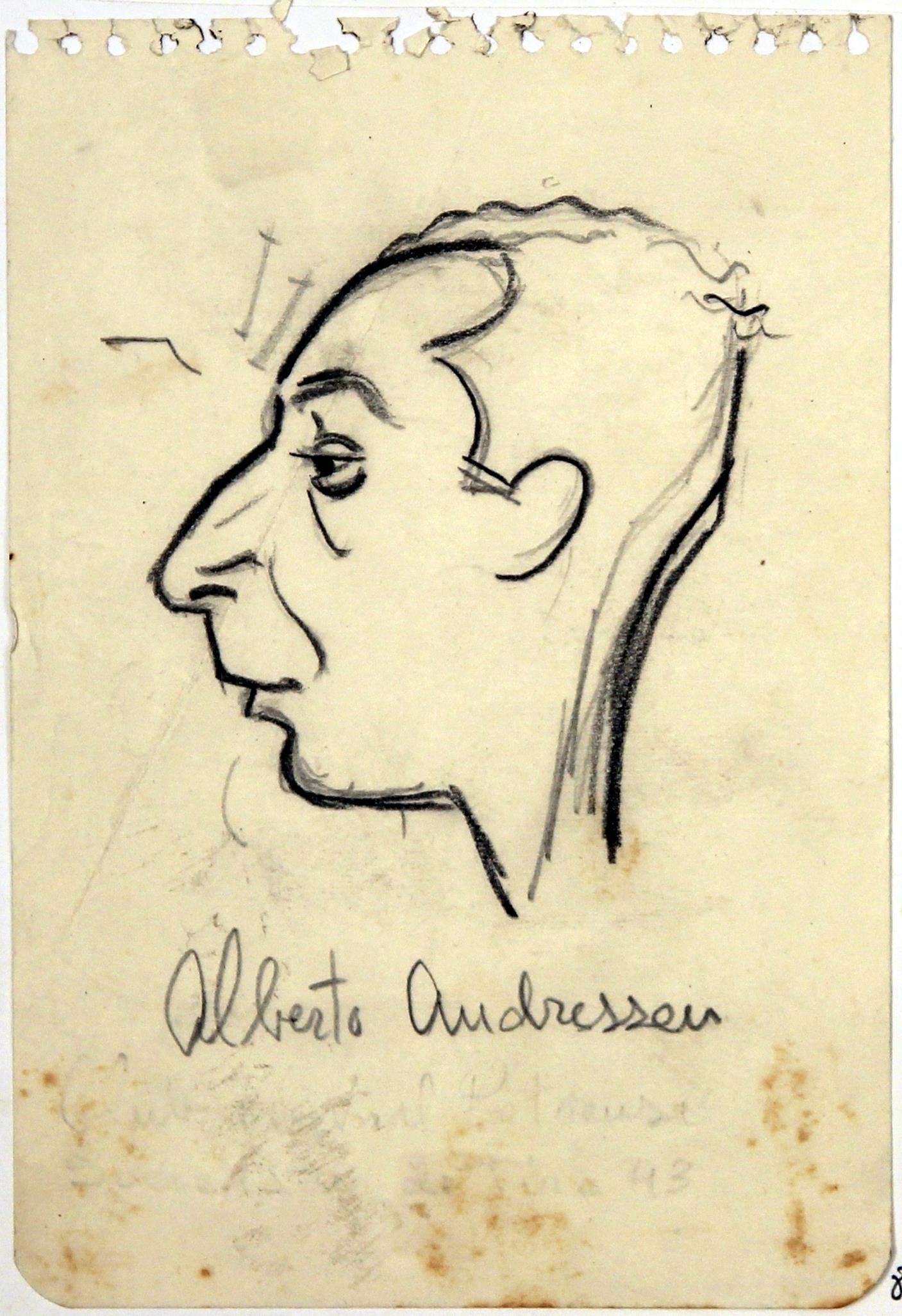 Caricatura de Alberto Andressen : estudo