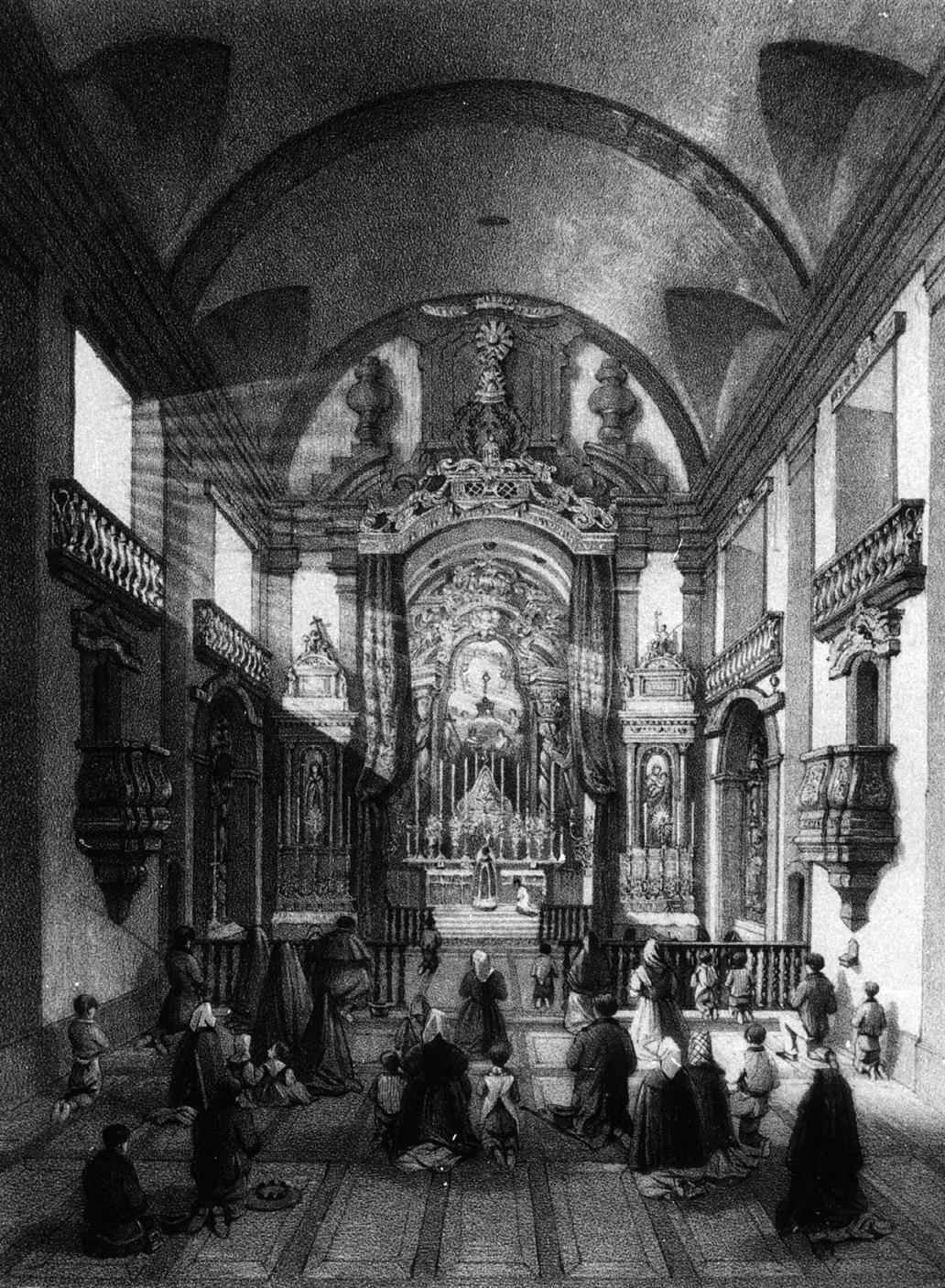 Interior da igreja de São Nicolau no século XIX : gravura