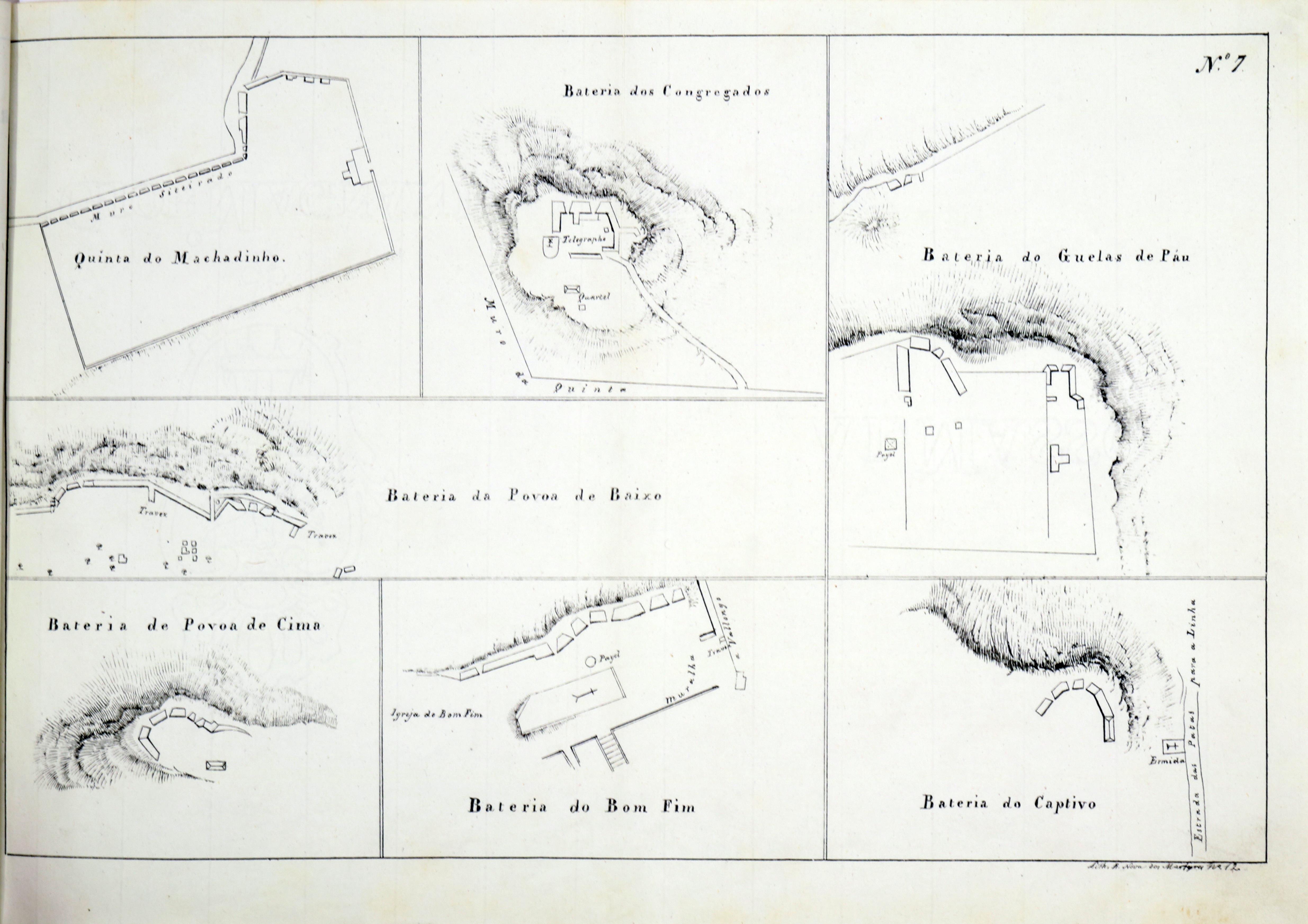 Coleção de plantas e perfis das fortificações, referidas à carta geral das linhas dos exércitos libertador e rebelde, no sítio do Porto