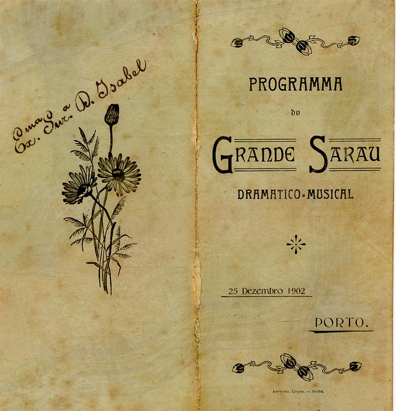 Programa do grande sarau dramático musical : 25 de Dezembro 1902