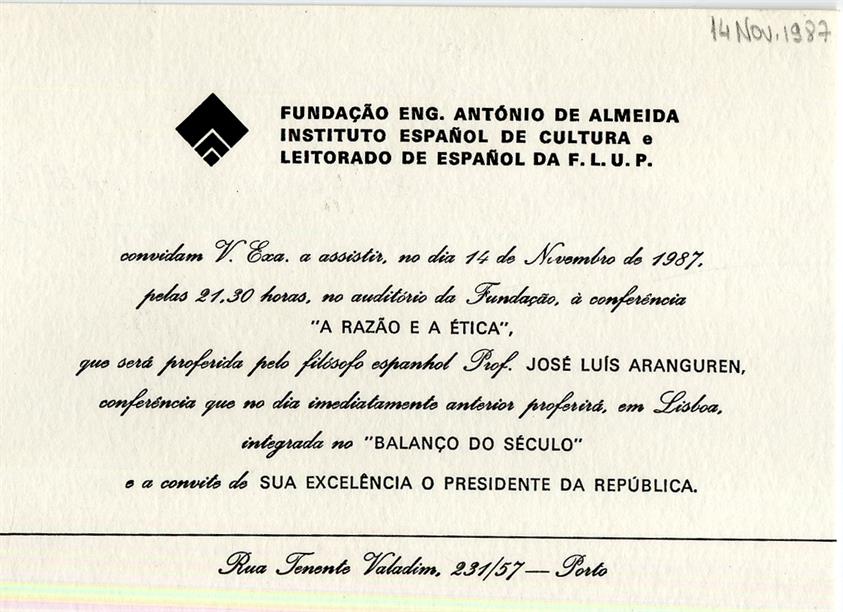 Fundação Eng. António de Almeida, Instituto Español de Cultura e ...