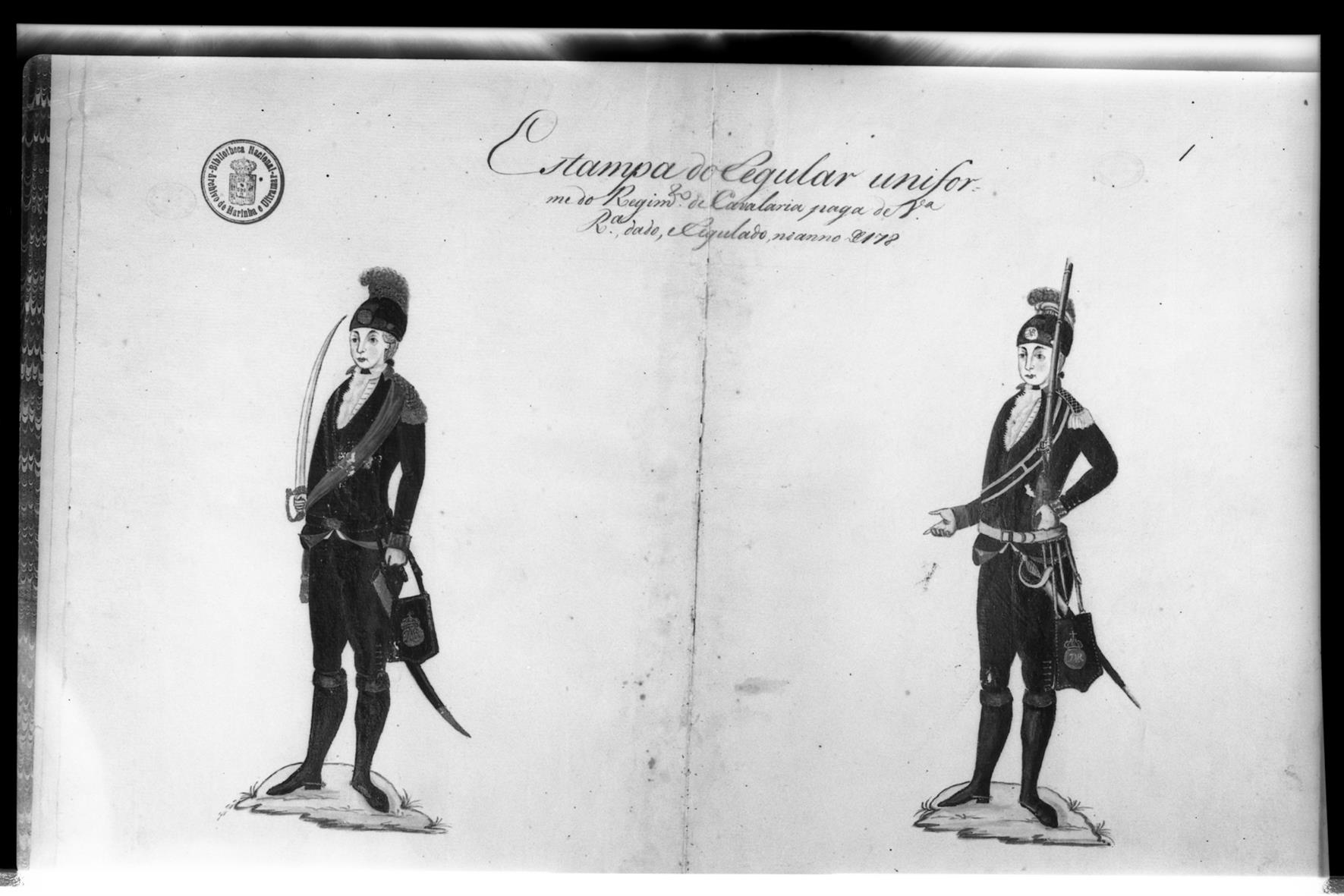[Exposição Histórico-Militar] : uniforme do Regimento de Cavalaria paga de Vila Rica : 1784