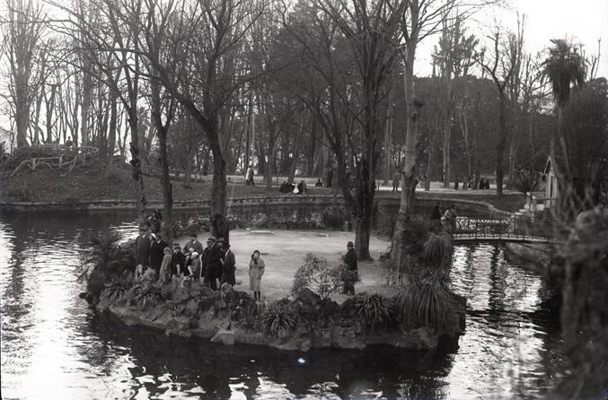 Jardins do Palácio de Cristal antes da demolição : [lago]