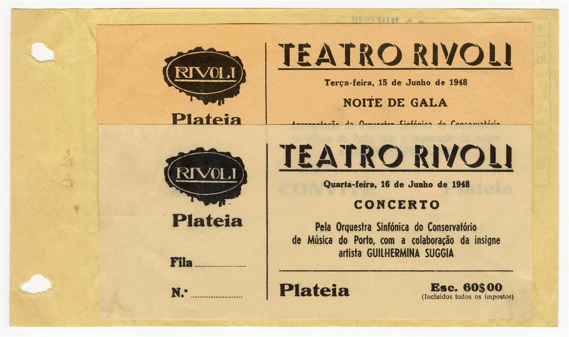 Teatro Rivoli: [bilhetes de entrada]