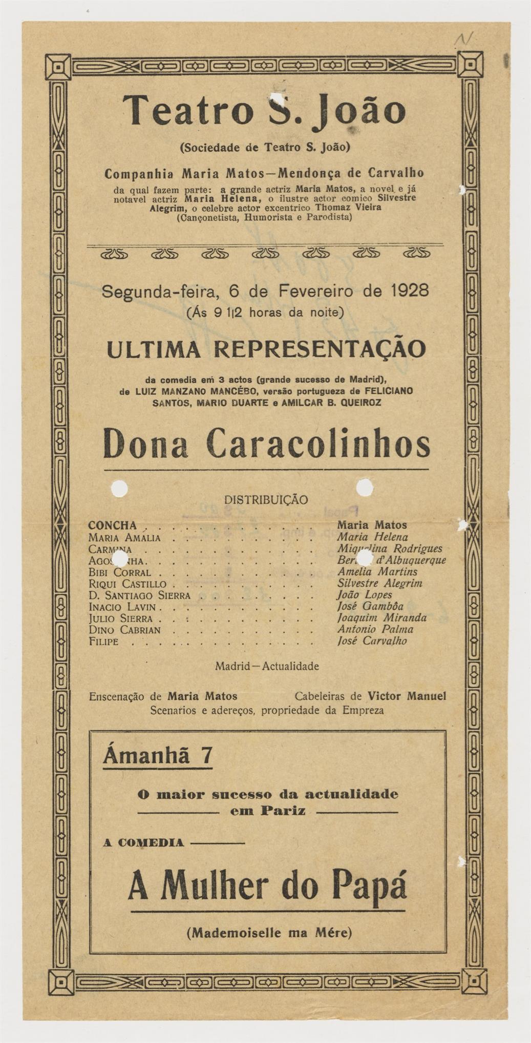 Teatro São João : Dona Caracolinhos