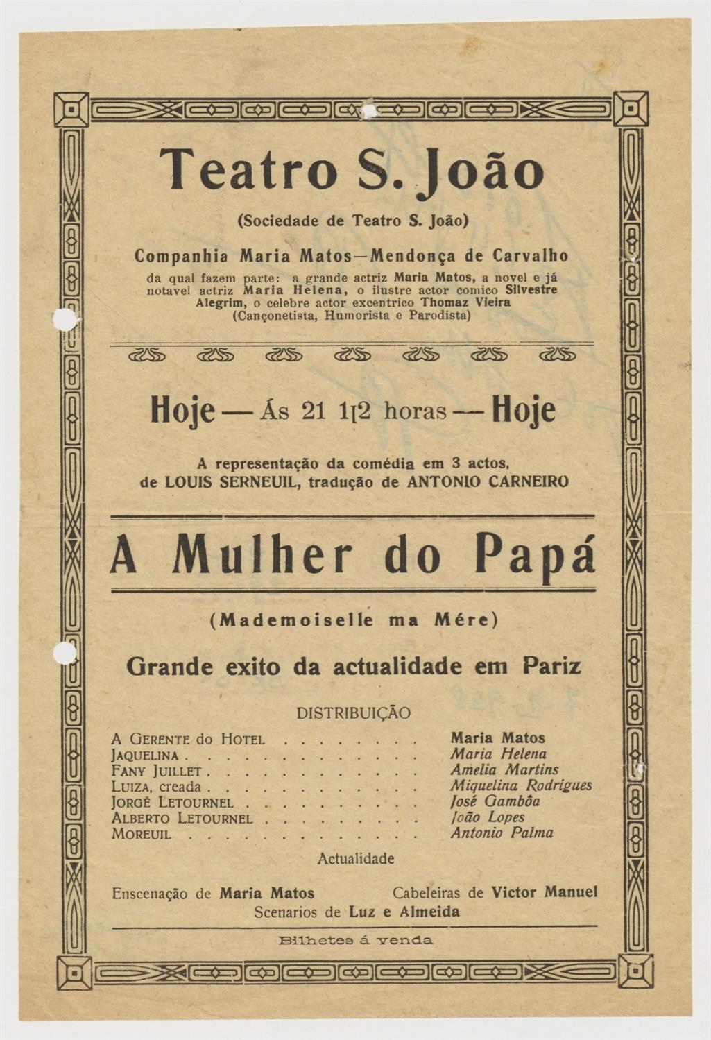 Teatro São João : A mulher do papá