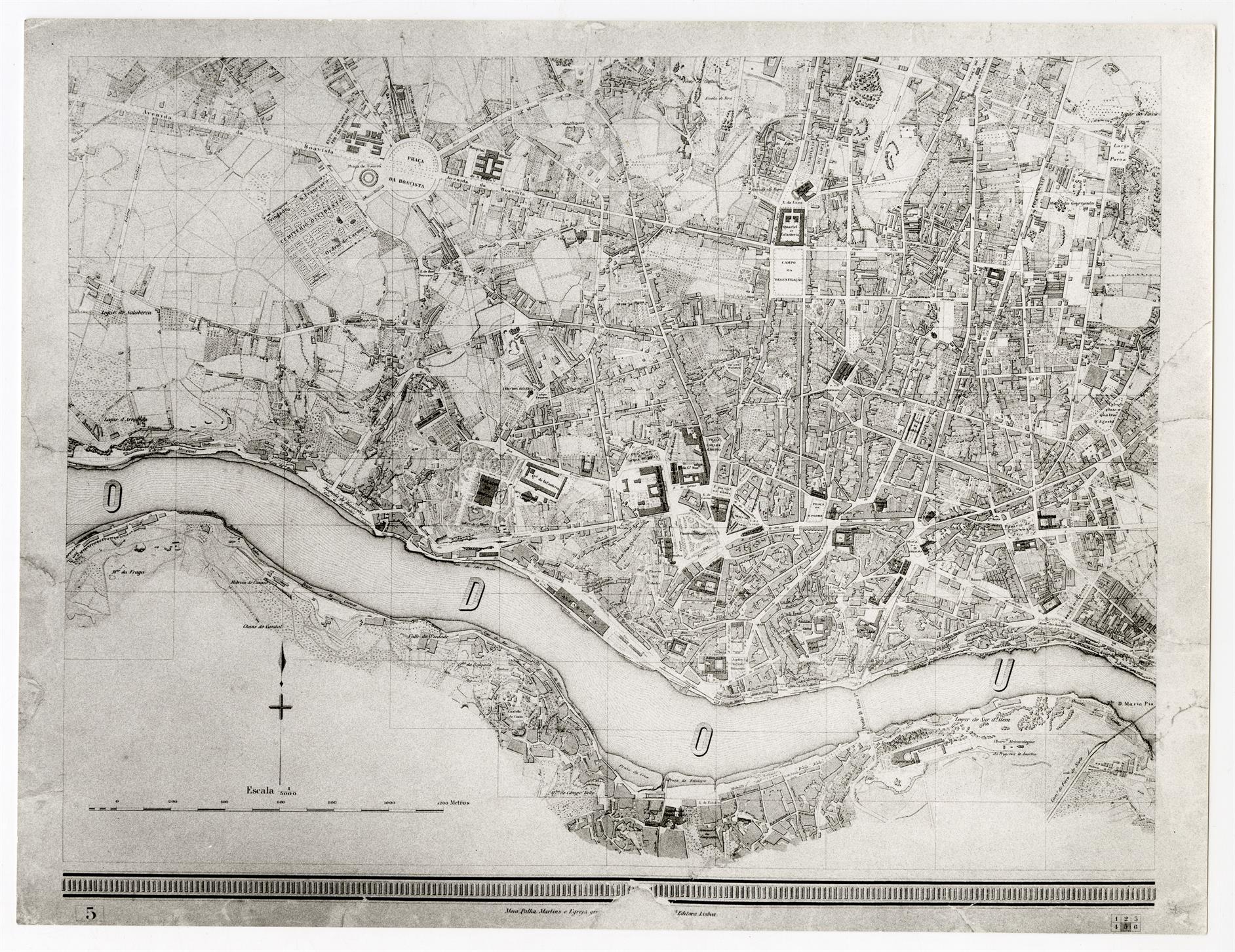 Carta topográfica da cidade do Porto de 1892
