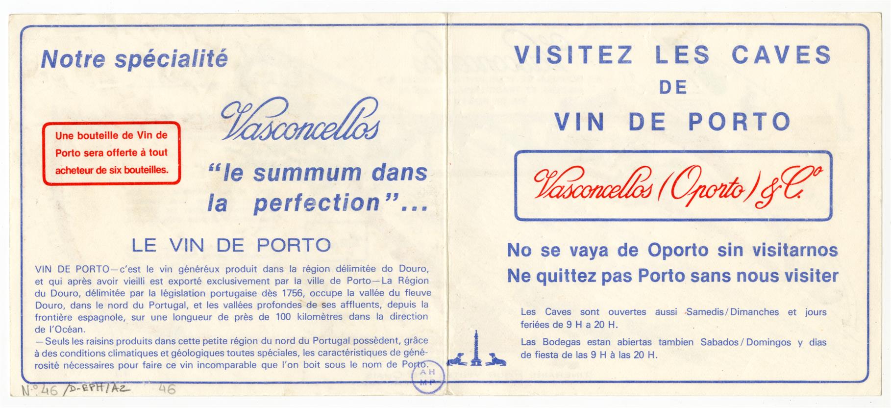 Visitez les caves de vin de Porto Vasconcelos & Co.