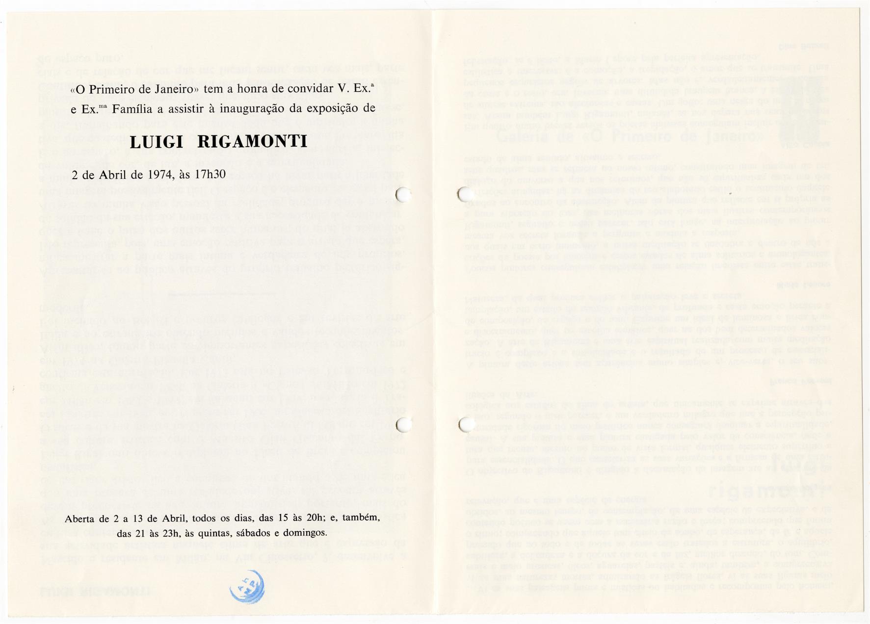 Galeria de O Primeiro de Janeiro: Luigi Rigamonti