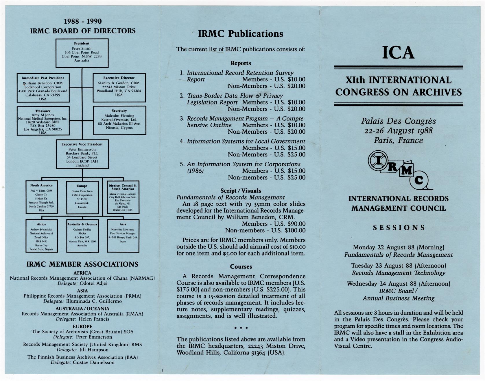 ICA: XIth International Congress on Archives