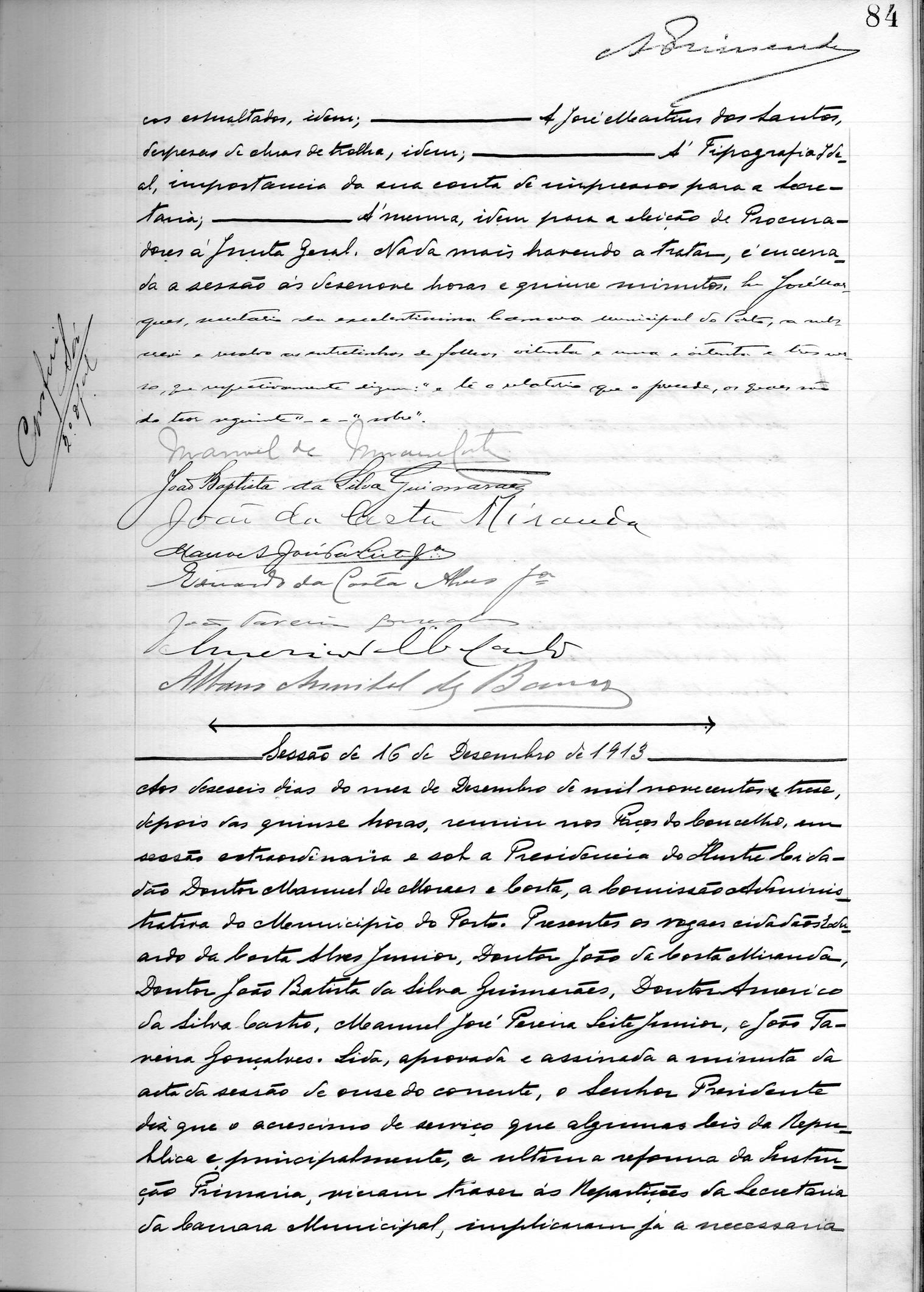 Acta de Vereação: 1913-12-11