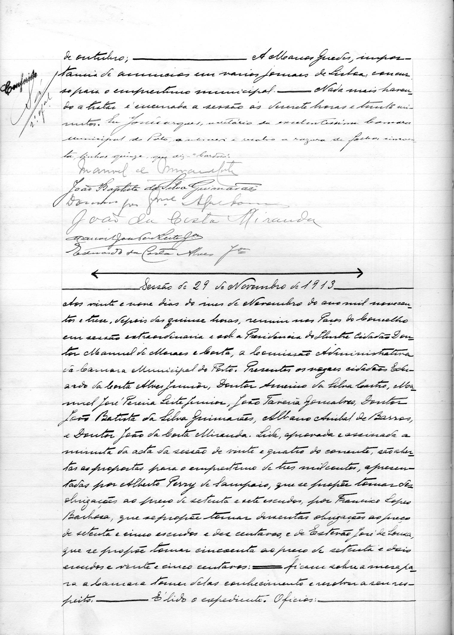 Acta de Vereação: 1913-11-29