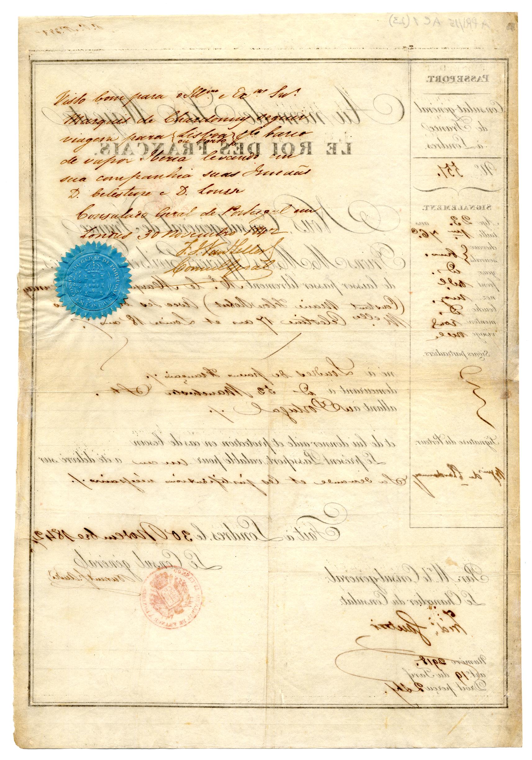 Passaporte de Constant Marie Flore Robert