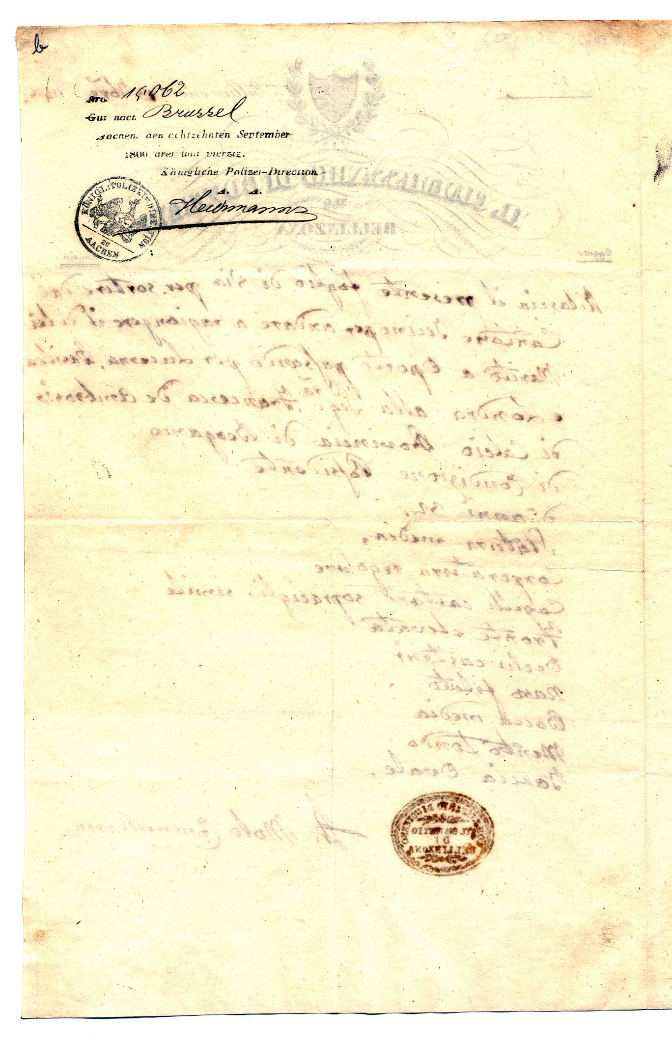 Passaporte de Francesca de Ambrosis