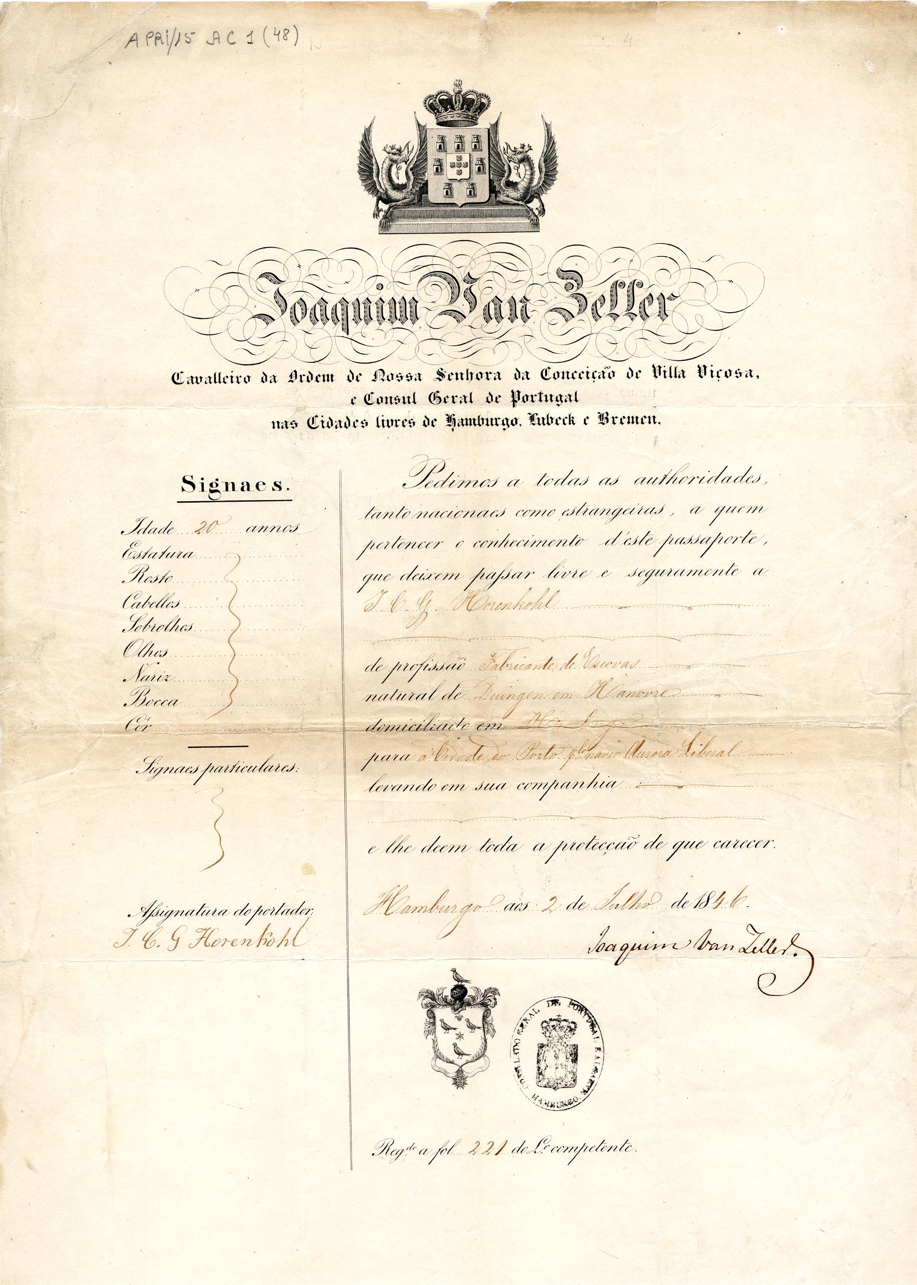 Passaportede J. C. G. Horenkohl