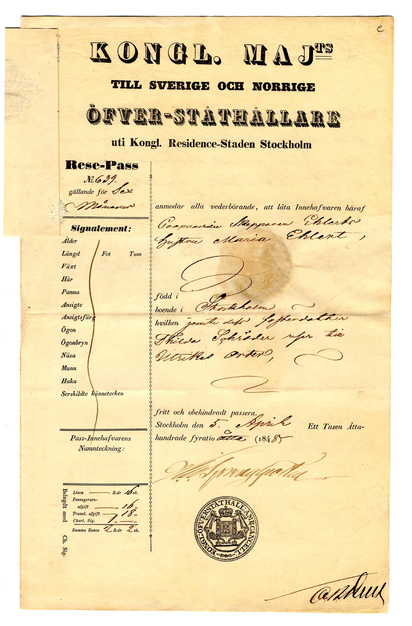 Passaporte de Guttorm Maria Ehlert