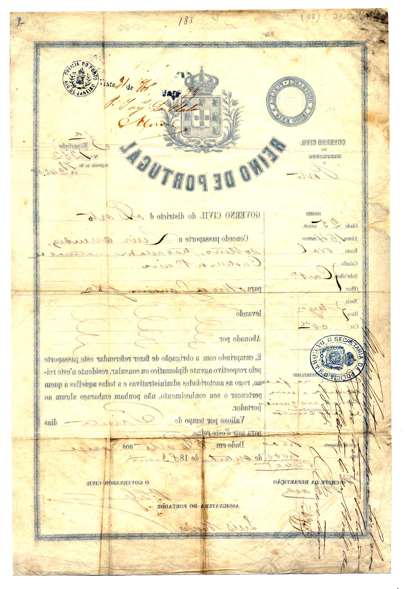 Passaporte de Luís Mendes