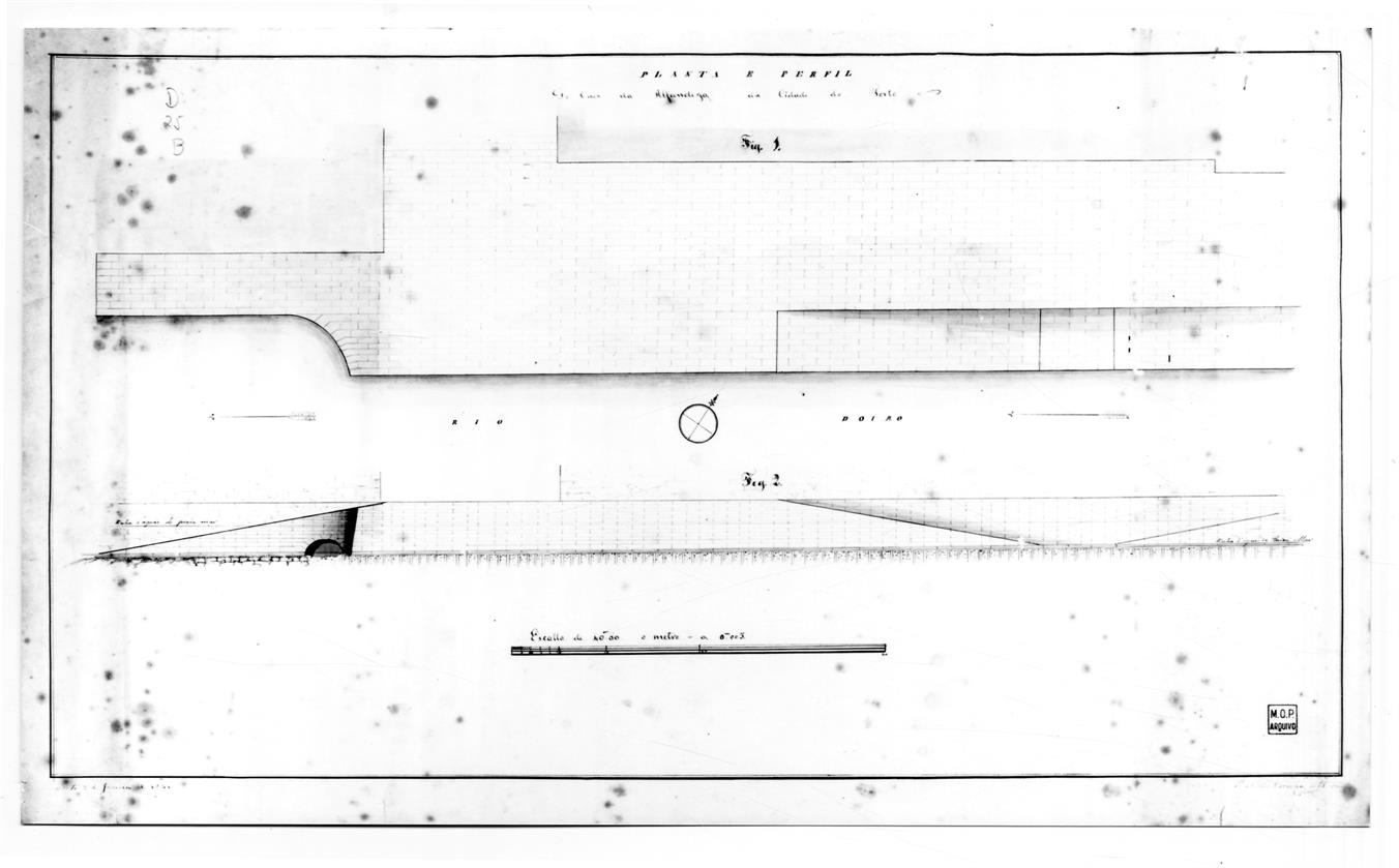 A Alfândega do Porto e o despacho aduaneiro : planta e perfil do cais da Alfândega, 1849