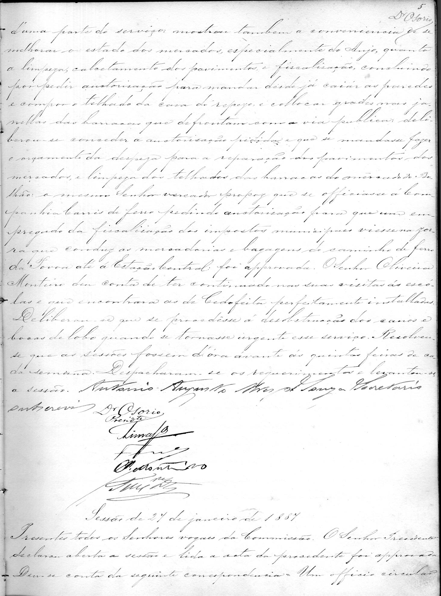 Acta da Comissão Executiva: 1887-01-27