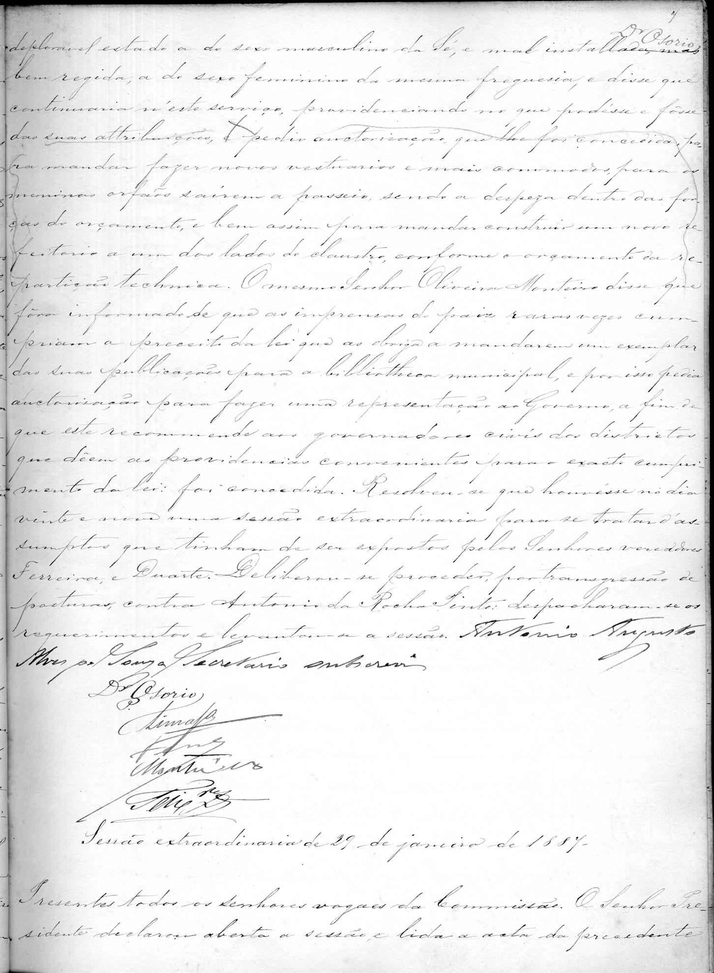 Acta da Comissão Executiva: 1887-01-27