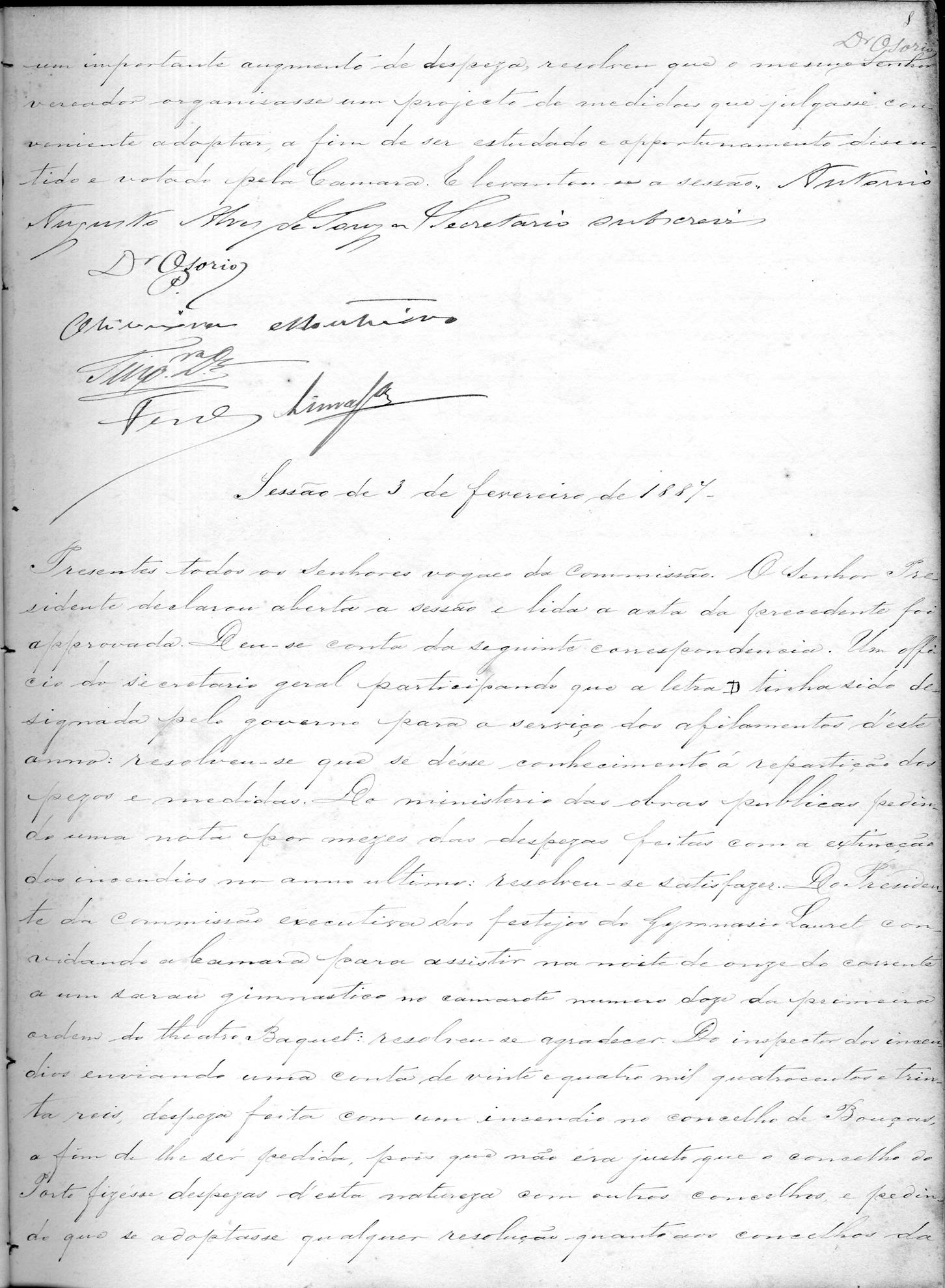 Acta da Comissão Executiva: 1887-01-29