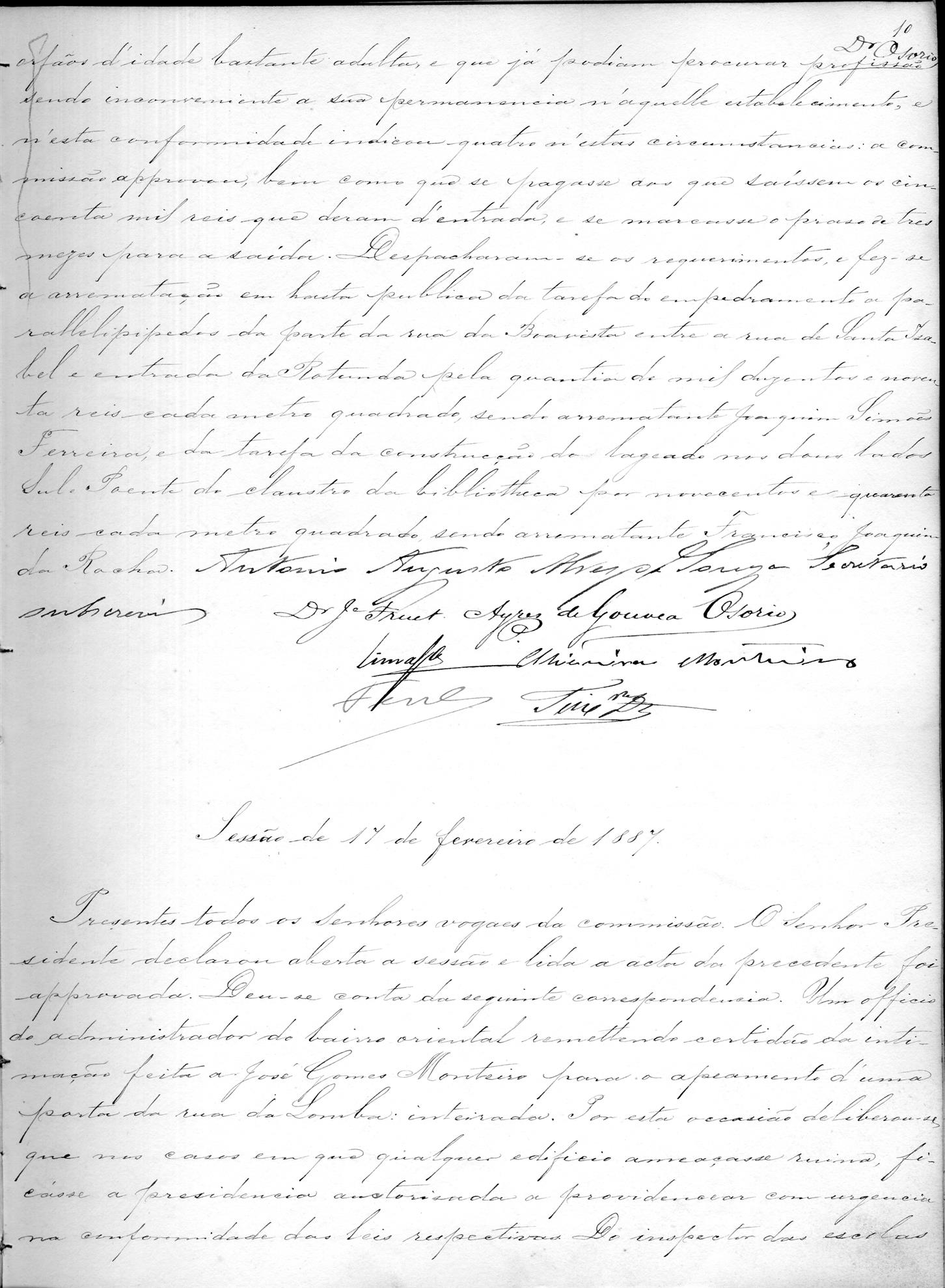 Acta da Comissão Executiva: 1887-02-10