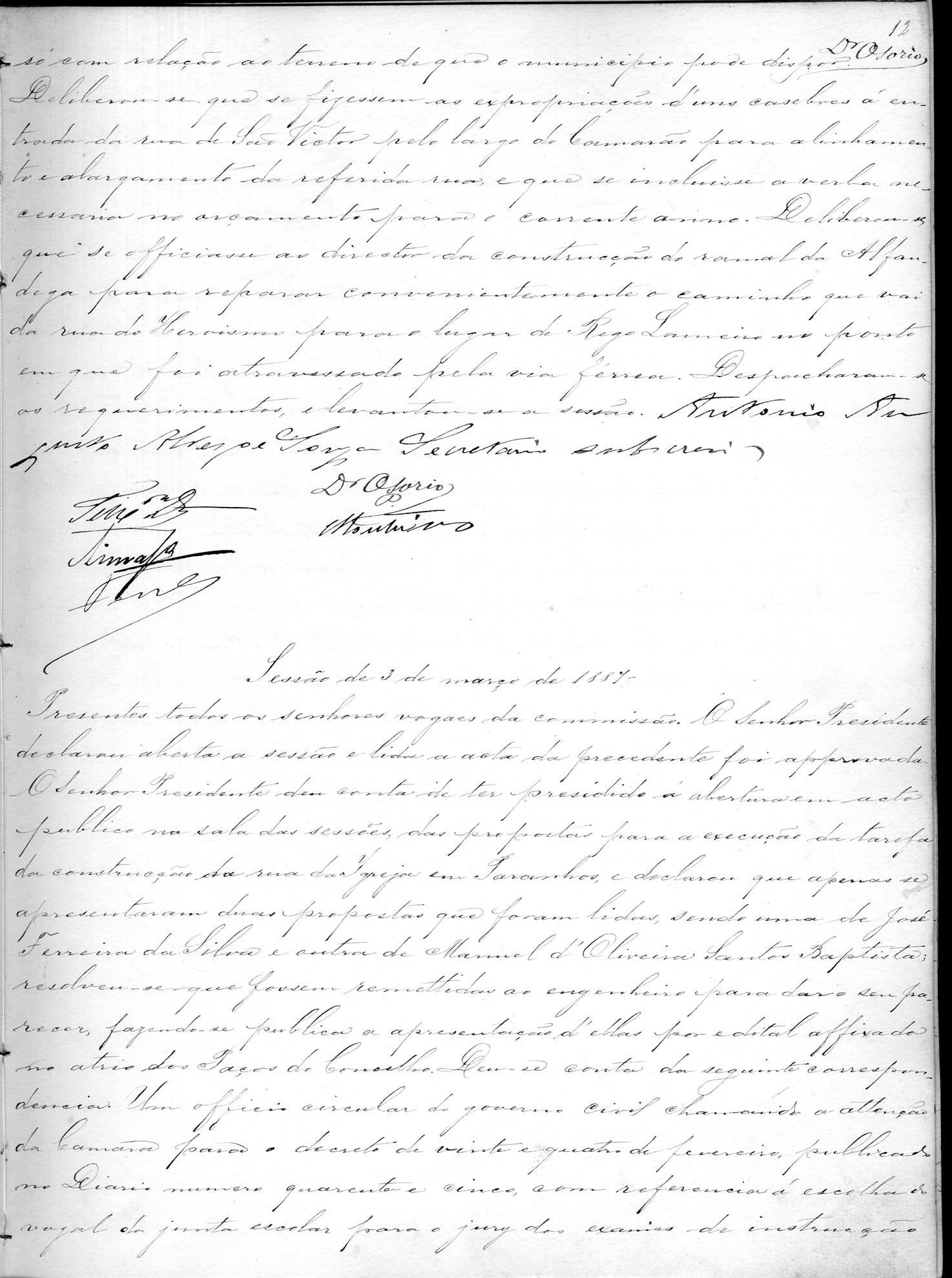 Acta da Comissão Executiva: 1887-03-03