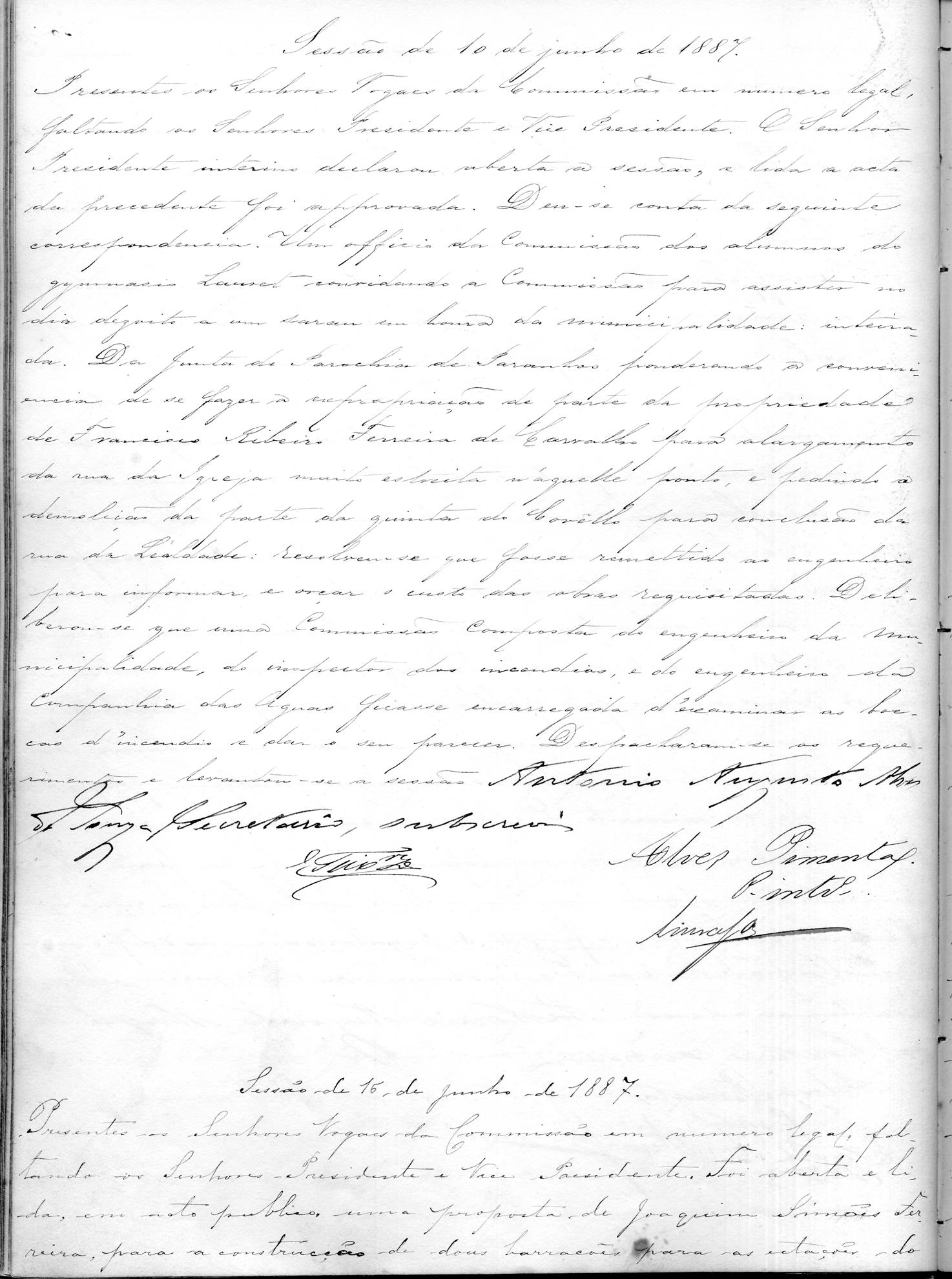 Acta da Comissão Executiva: 1887-06-10