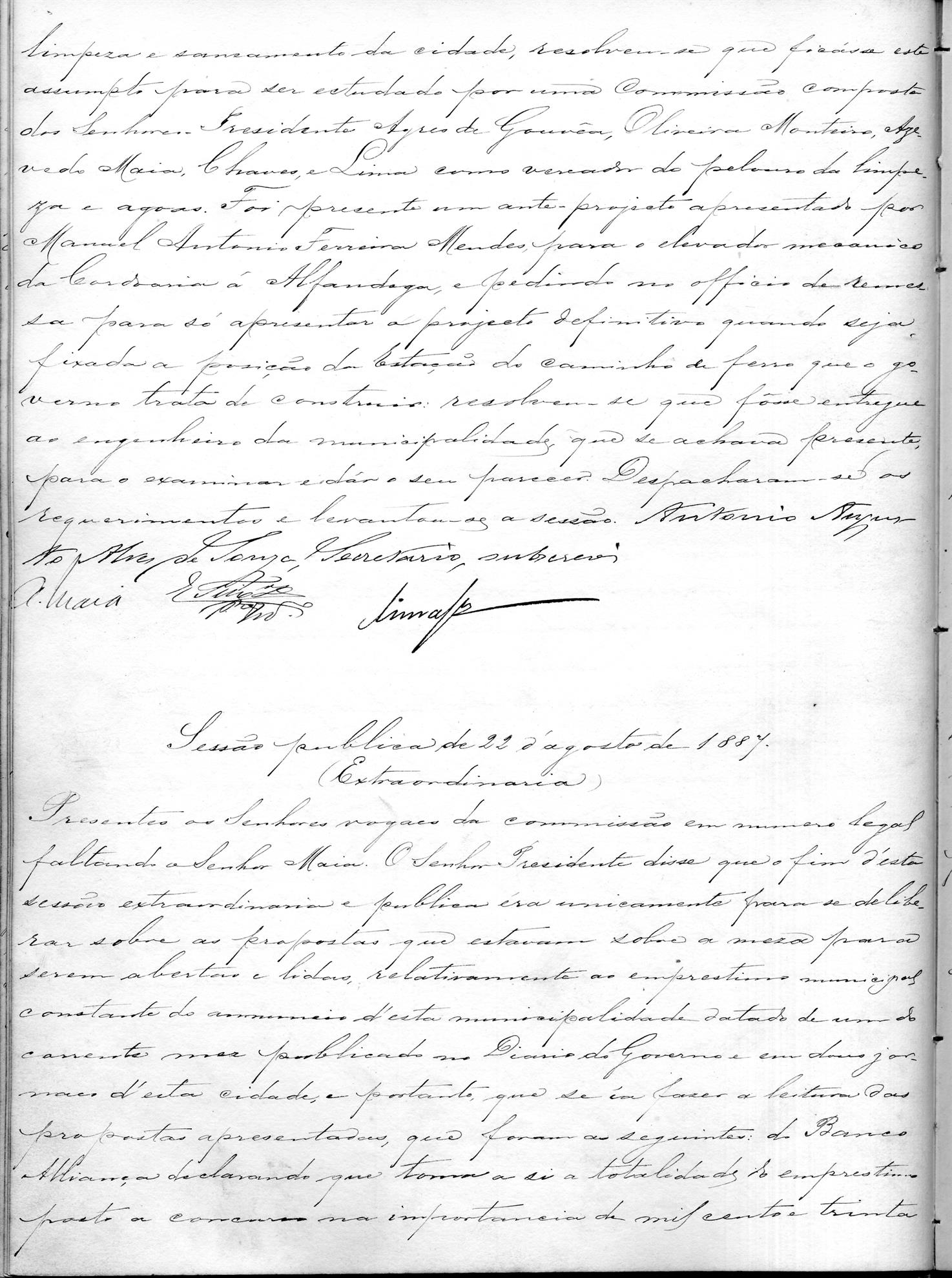 Acta da Comissão Executiva: 1887-08-18