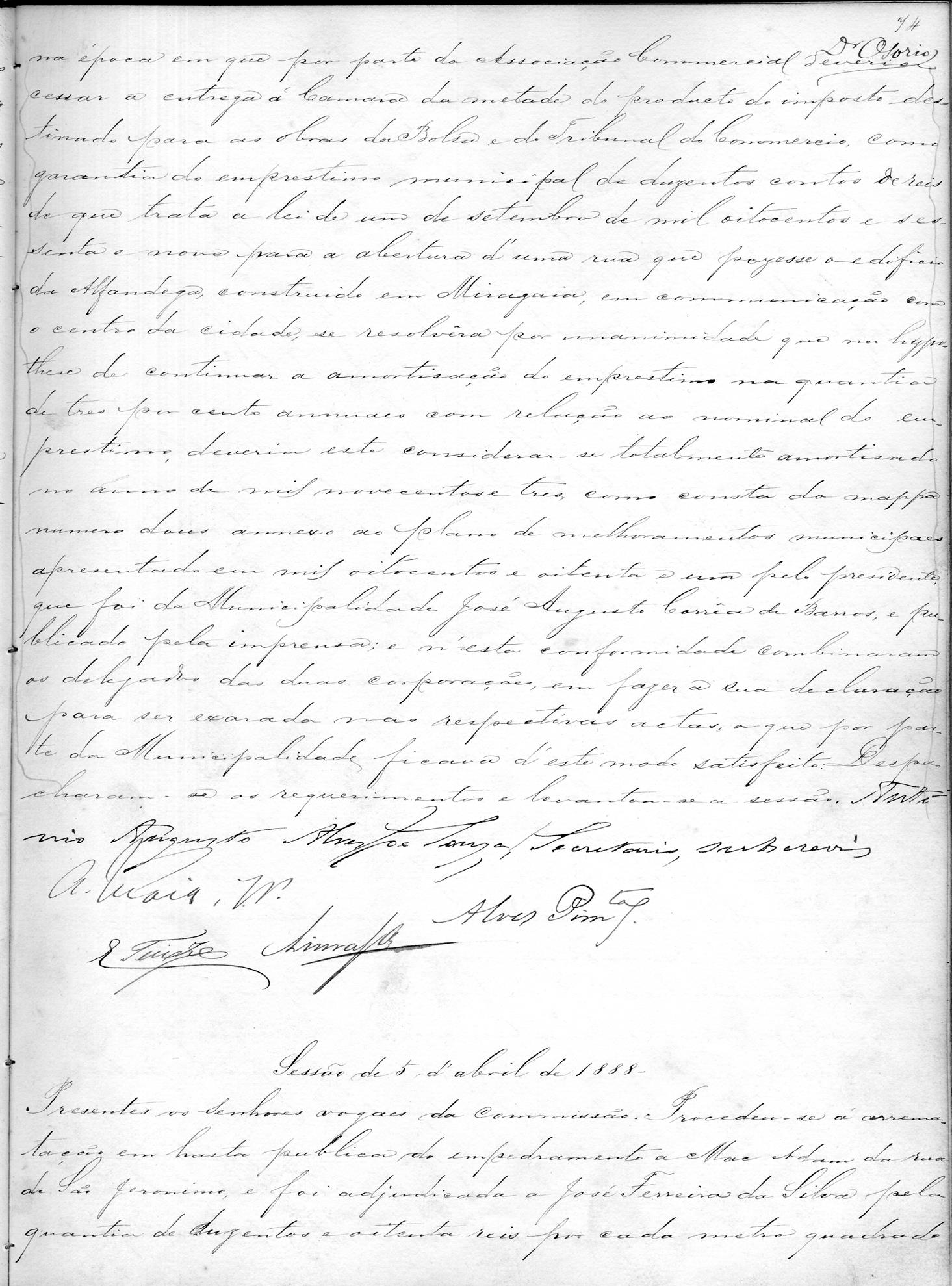 Acta da Comissão Executiva: 1888-04-05