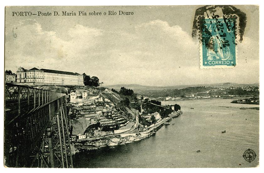 Porto : Ponte Dom Maria Pia sobre o Rio Douro
