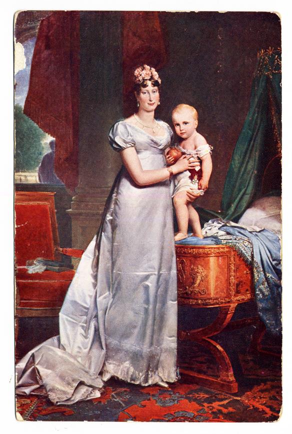 Portrait de l' Impératrice Marie-Louise et du Roi de Rome