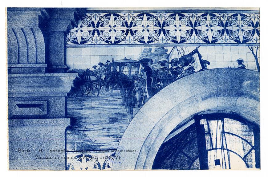 Porto : Estação Central, azulejos ornamentais. Viação no seculo XVII (Dom João IV)