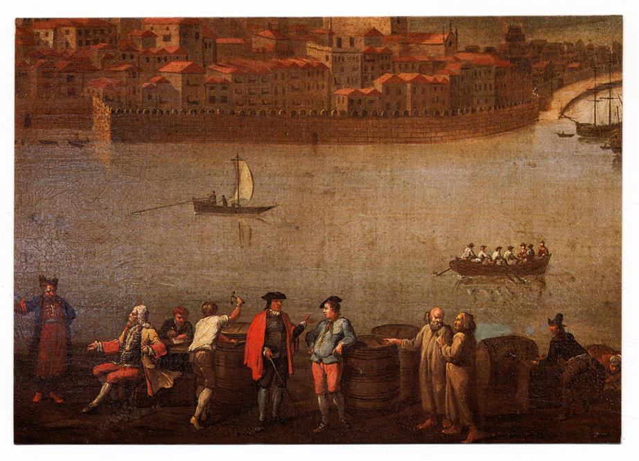 SÉRIE EMBARCAÇÕES TÍPICAS DO Porto : VISTA DO Porto :Pintura a óleo (séc.XVII?)