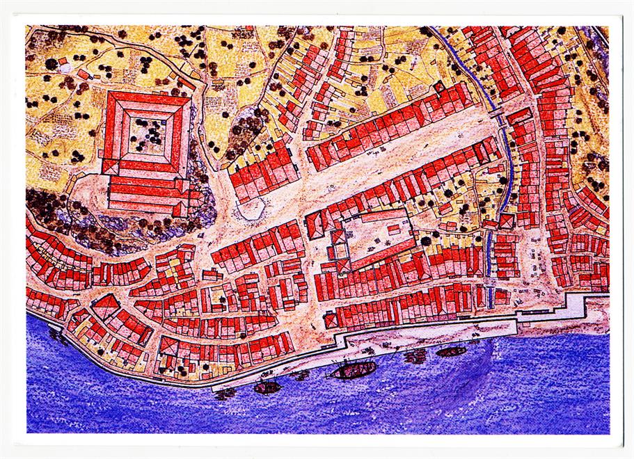 Olhares sobre o Porto Medieval : Desenho : zona da Alfândega e Rua Nova