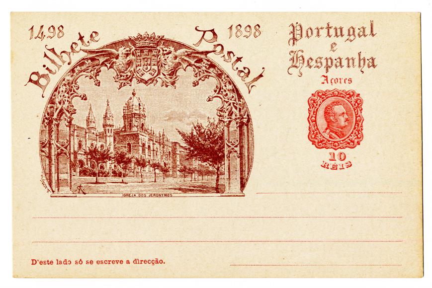 Bilhete Postal : Portugal e Espanha : Açores : Igreja dos Jerónimos