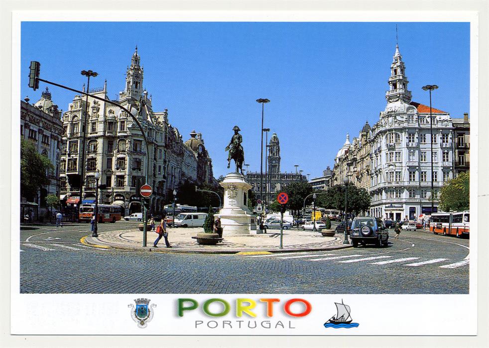 Porto : Praça da Liberdade e Estátua Equestre de Dom Pedro IV : Costa Verde : Portugal
