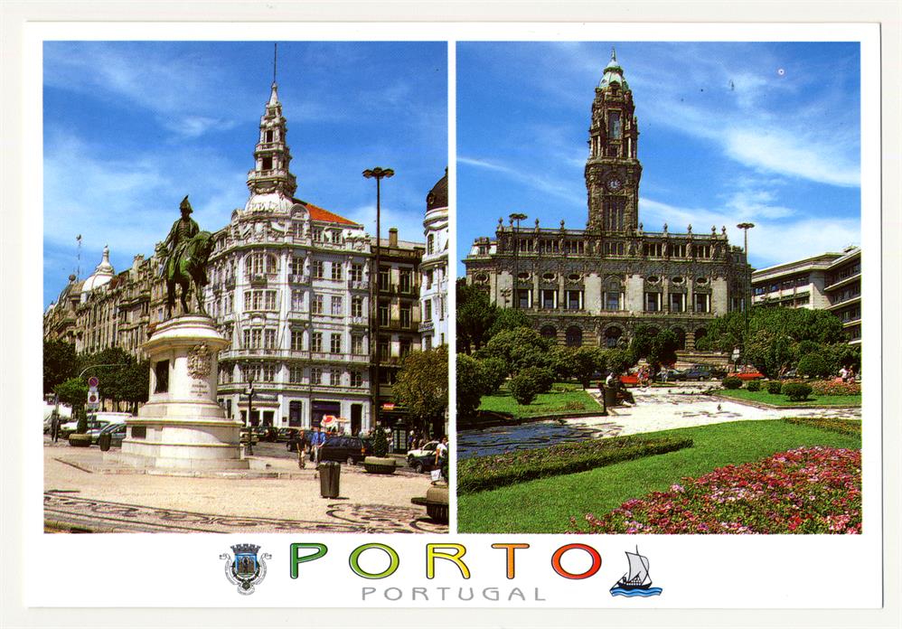 Porto : Praça da Liberdade (Estátua Equestre de Dom Pedro IV); Av. dos Aliados : Costa Verde : Portugal