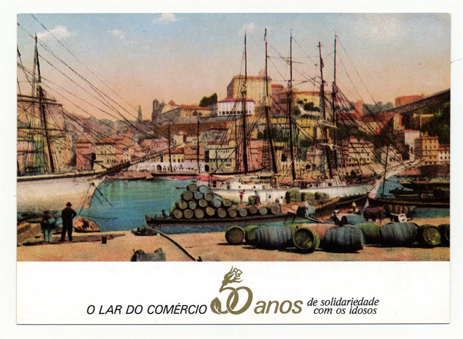 Porto (Portugal) : Cais de Vila Nova de Gaia : reprodução de um postal ilustrado da época