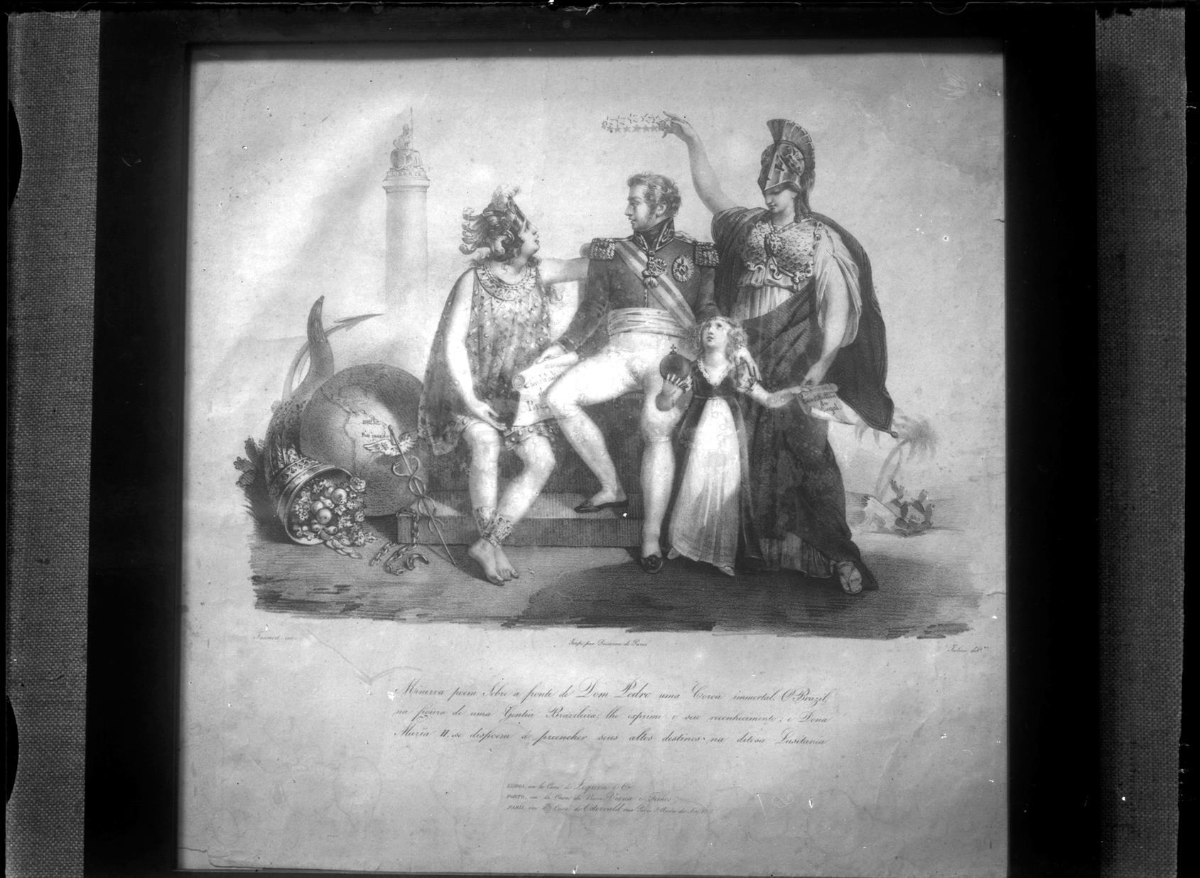 Alegoria alusiva a D. Pedro IV e D. Maria II