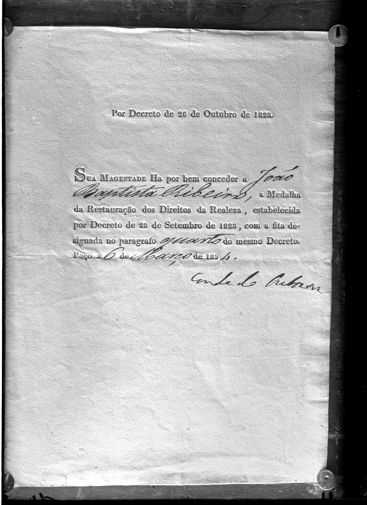 Decreto de 26 de Outubro de 1823