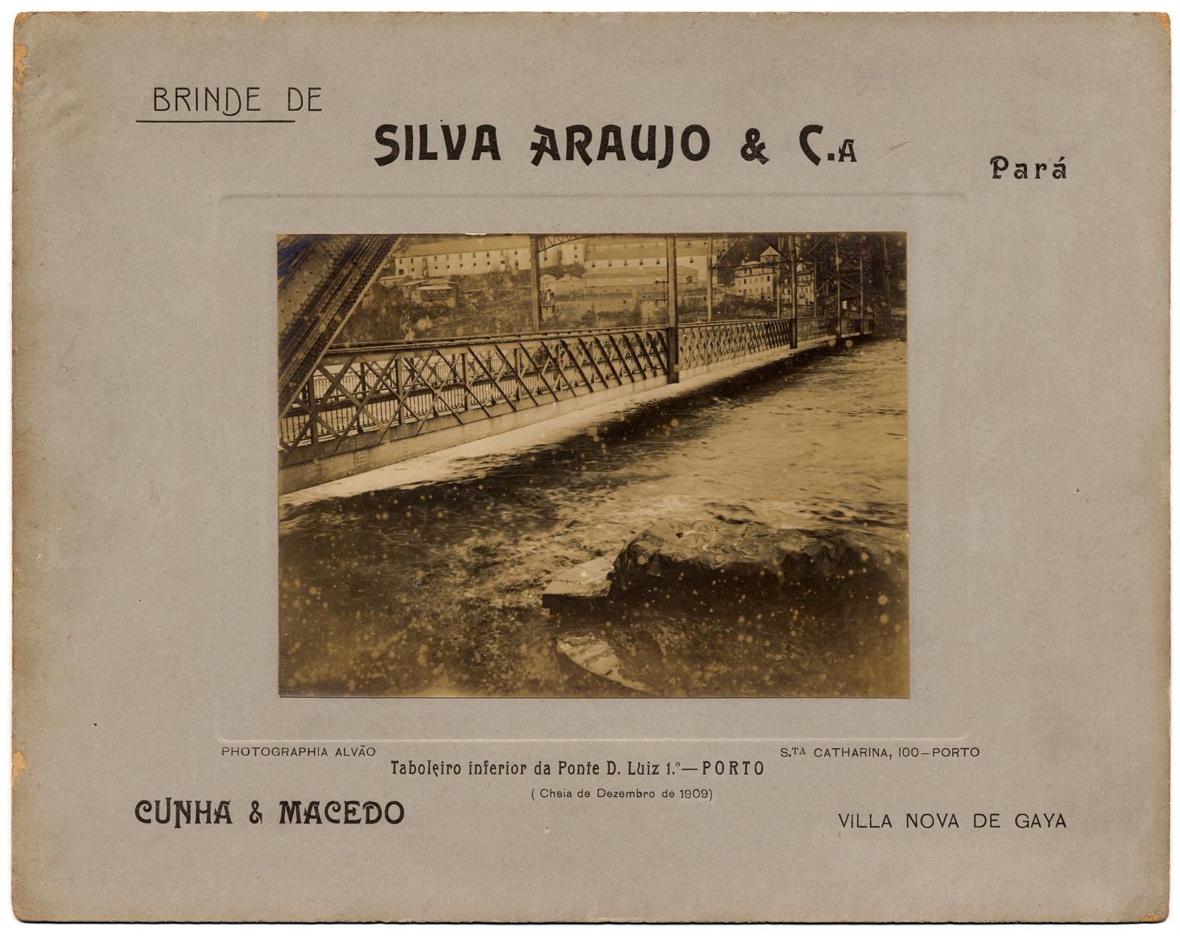 Cheia de Dezembro de 1909 : Tabuleiro inferior da Ponte D. Luiz 1º. : Porto