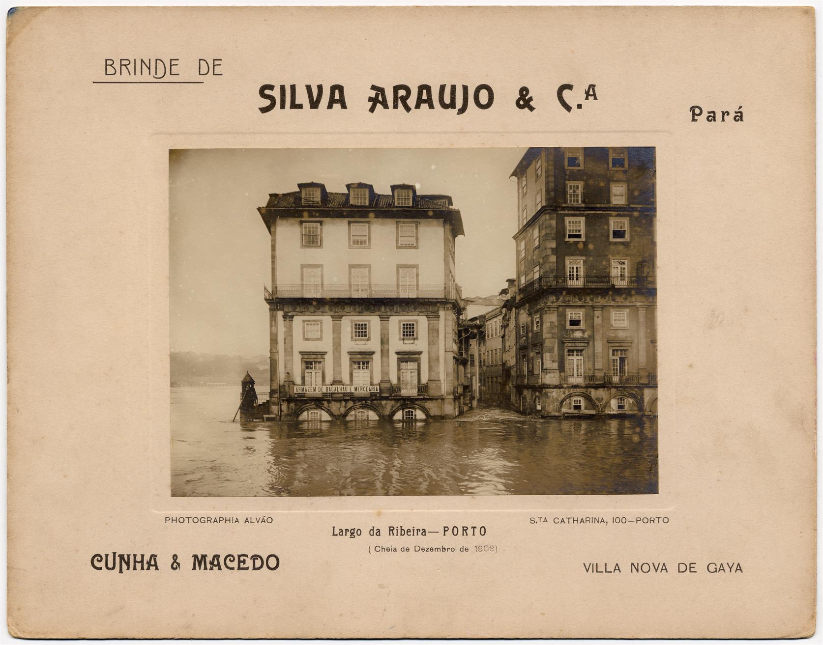 Cheia de Dezembro de 1909: Largo da Ribeira : Porto