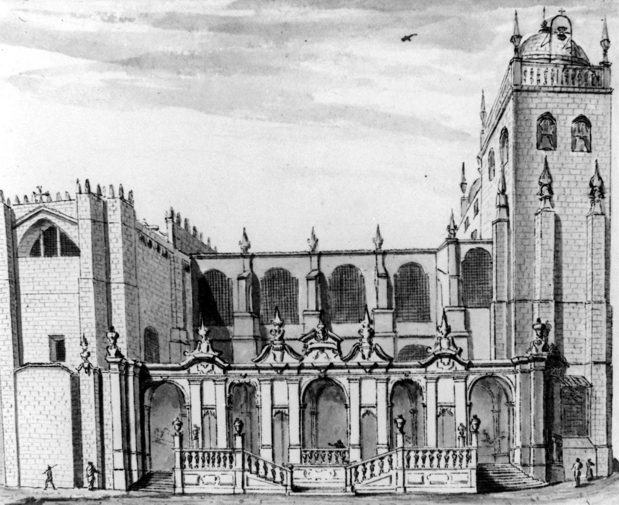 Edifícios do Porto em 1833 : Igreja da Sé : fachada lateral